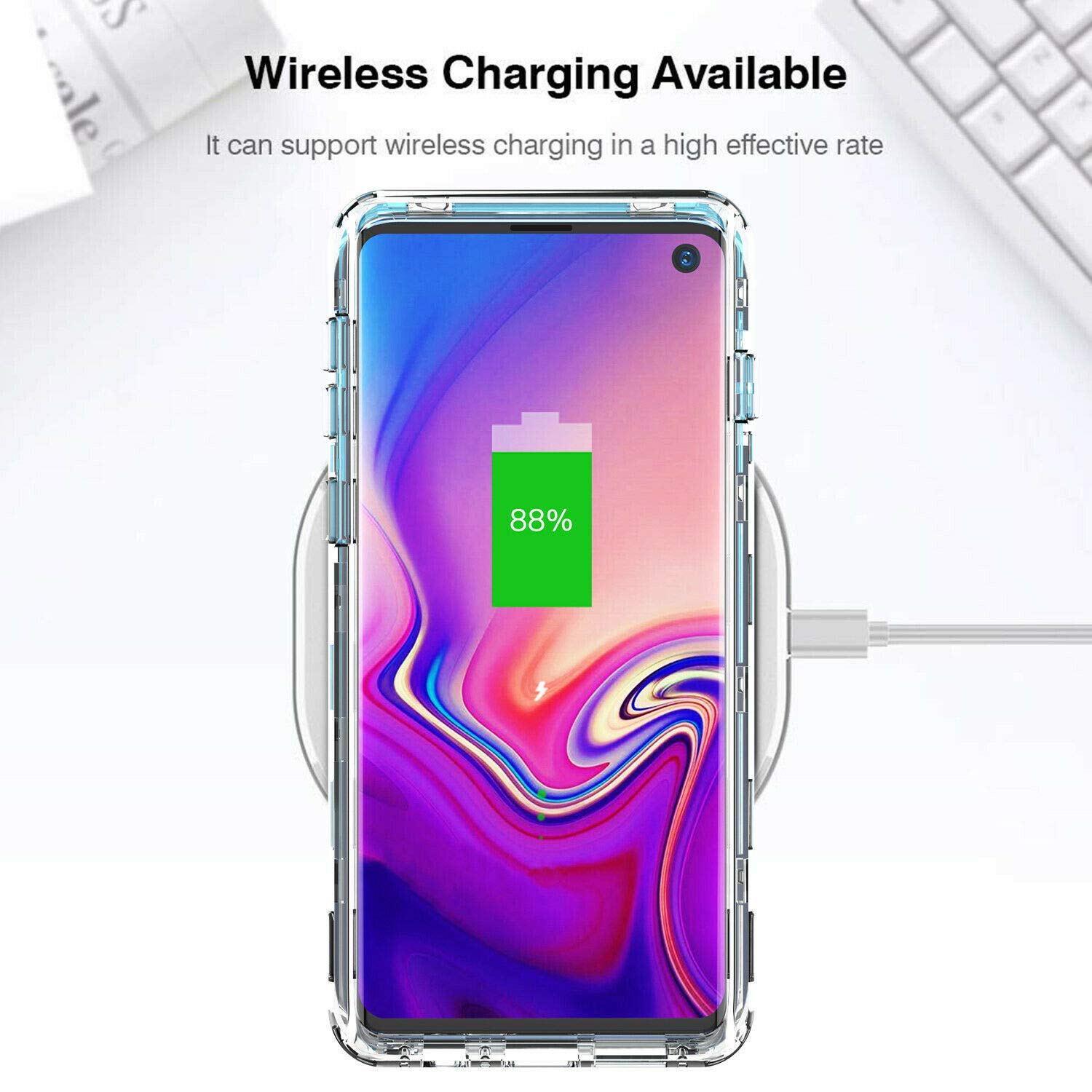 Samsung Galaxy S10e Case, Androgate Transparent Slim Soft TPU Cover Bumper Case, Clear