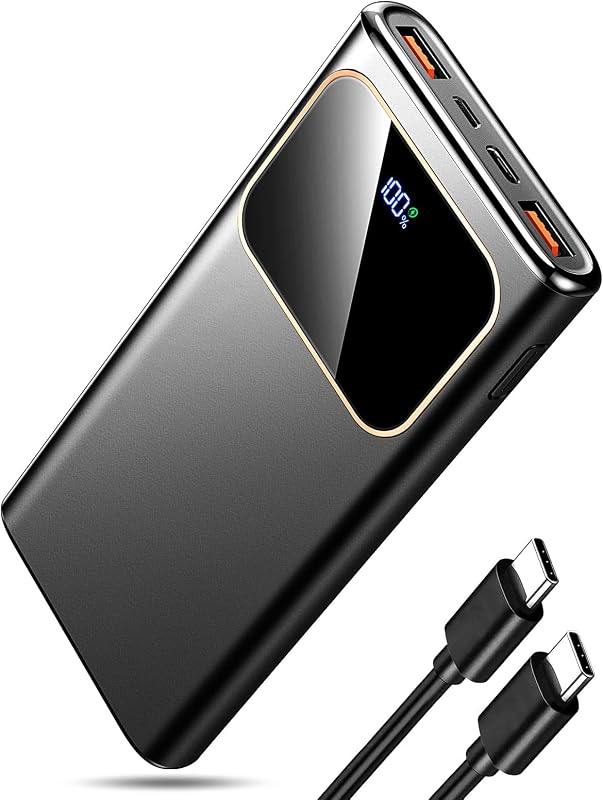 2026 Power Bank Fast Charging,Bateria Externa Carga Rapida 10000mAh 22.5W Cargador Portatil con Entrada y Salida USB C, Patalla LED para iPhone 17/16/15/14 Air Pro MAX Plus, para Samsung Android Negro — foto 1 de 7