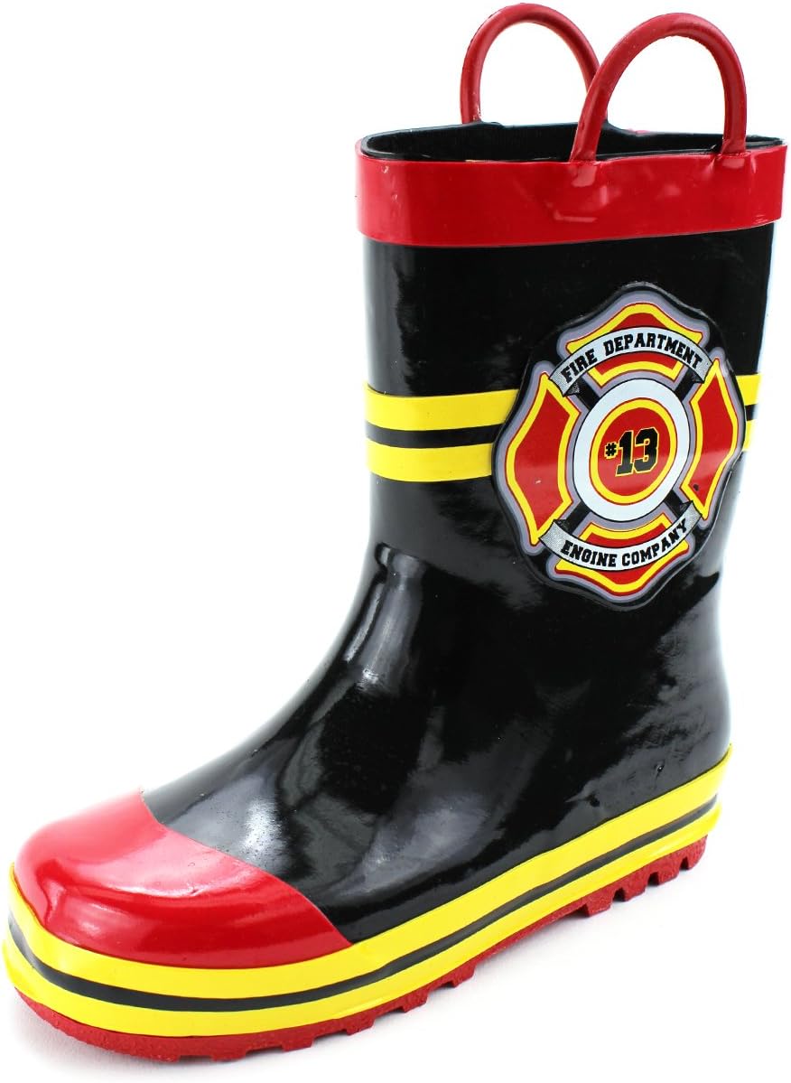 Fireman Firefighter Boys Girls Costume Style Rain Boots (Toddler/Little Kid)