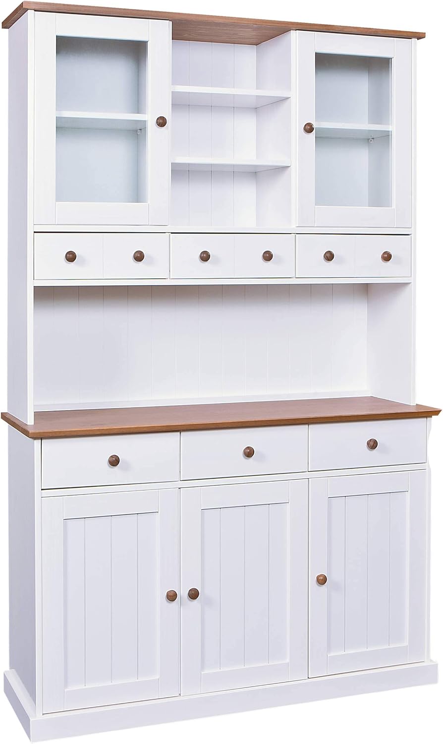 A ALFRESCOOL Küchenhochschrank Mit Goldgriffen - Buffetschrank 180cm Mit Schubladen