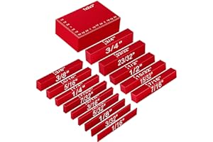 FRIENDA Setup Blocks Height Gauge Set, 15 Pieces Aluminum Block Precision Saw Kit Drill Press Table Router Setup Blocks Woodworking Tool Bars Accessories Laser Engraved Size Markings(Red)