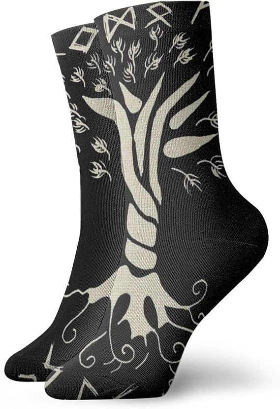 Black Norse Viking Personalized Socks Sport Athletic Stockings 30cm
