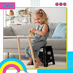 Delxo Folding Step Stool 13 Inch 2 Pack, Black
