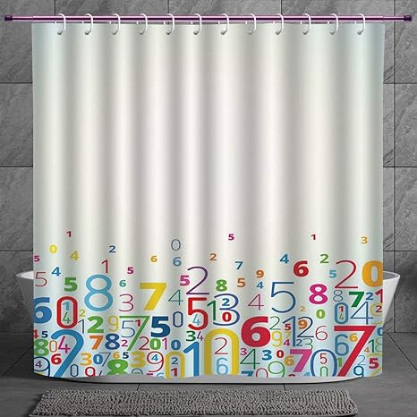 Polyester Shower Curtain 2 0 Mathematics Classroom Decor Rainbow