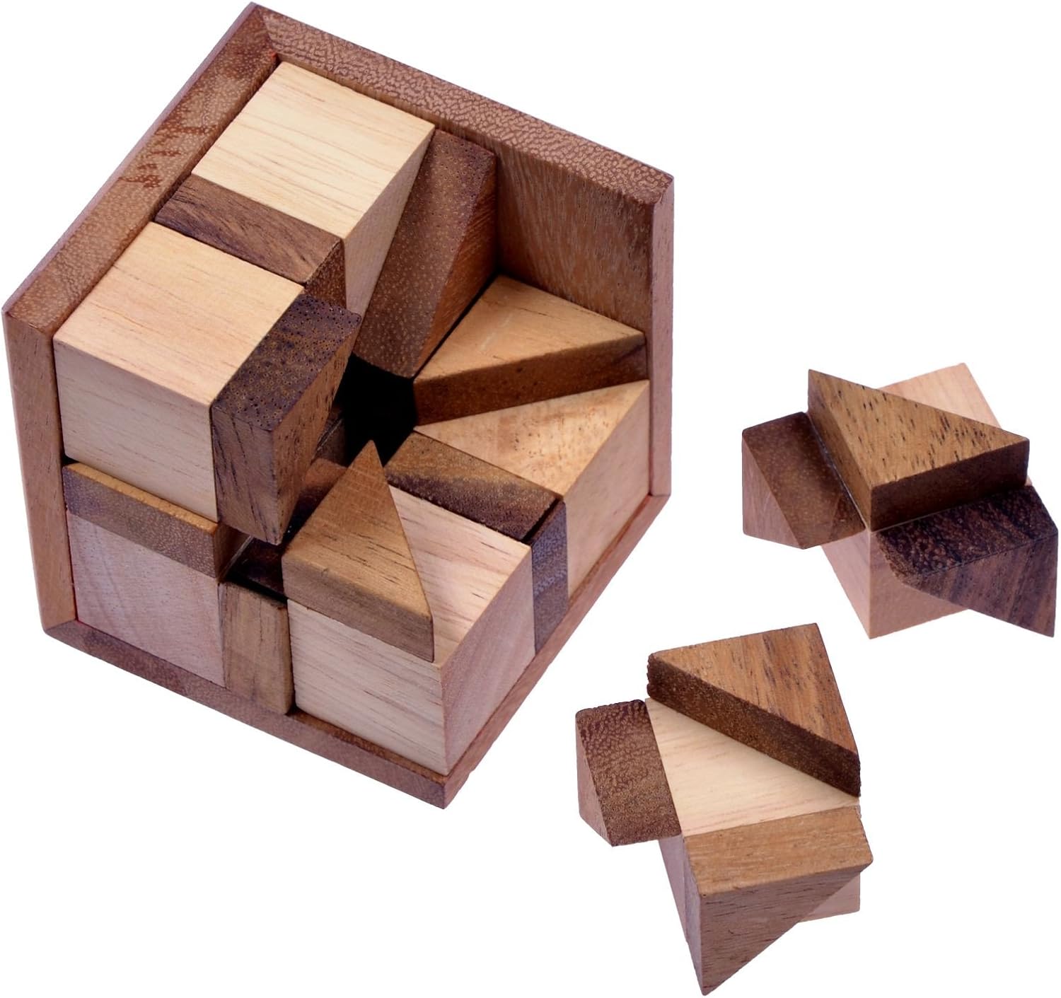 Schnurpuzzle Vier Ringe Aus Holz - Knobelspiel, Geduldspiel, Denkspiel Für 1 Person