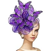 Zinniday Butterfly Organza Fascinators Hats - Monarch Butterfly Tea Party Hat with Hairpin, 2025 Derby Headwear