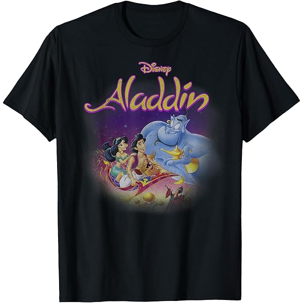 Amazon.com: Disney Aladdin Faded Classic Movie Poster T