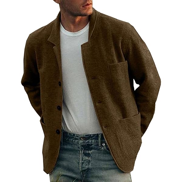 ZYXTIM Men's Cardigan Sweater Shawl Collar Button Down Knit