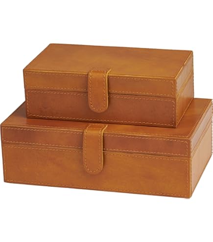Amazon.com: Deco 79 Leather Handmade Decorative Box Storage