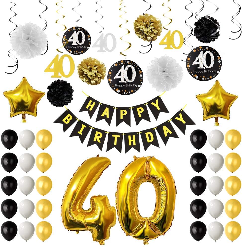 Tuparka 40th Birthday Party Decorations 40th Birthday Balloons