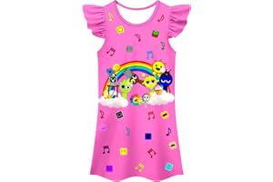 COSEFUMO Girl Kids Gown Cute Flutter Sleeve Dress Birthday Party Playwear 5-12Y