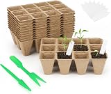 KINGLAKE 10 Pack Seed Trays 12 Cells Biodegradable Paper Pots Garden Kit view 1