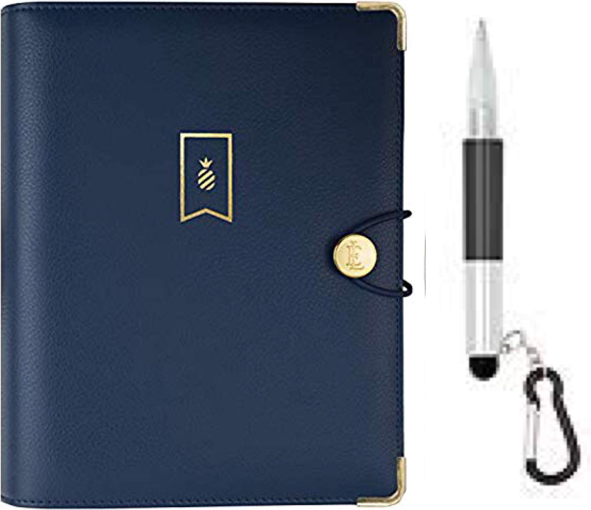 Simplified by Emily Ley January 2020 - December 2020 Weekly/Monthly Faux Leather Organizer - Planner, and LED PenLight (Navy)