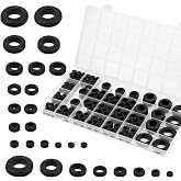 200pcs Rubber Grommet Kit, Hollow Rubber Grommets, 8 Sizes Wire Grommets | Including 1/2", 1/4", 3/8", 5/8", 7/8", 5/16", 7/16", 1". Grommets Kit for Wiring, Hole Plugs, Automotive, Cord Organization