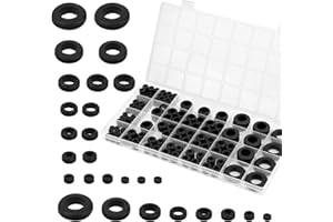 OPVIXI 200pcs Rubber Grommet Kit, Hollow Firewall Grommet, 8 Sizes Wire Grommets Assortment for Wiring, Hole Plugs, Automotive, Cord Organization (1/2", 1/4", 3/8", 5/8", 7/8", 5/16", 7/16", 1")