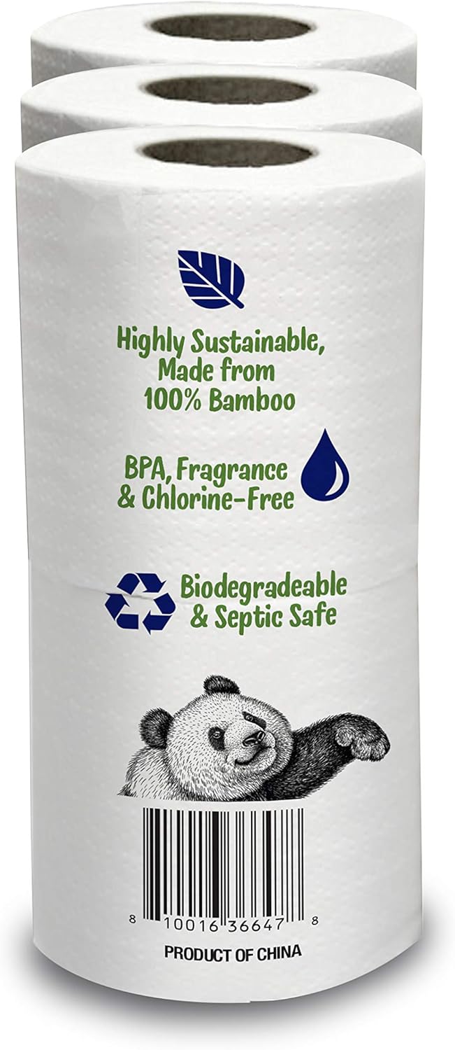 Nature's Greatest, 100% Bamboo & Sugarcane Toilet Paper, 2 Ply, 300 Sheets, 4 Rolls, Packaging May Vary: Health & Personal Care