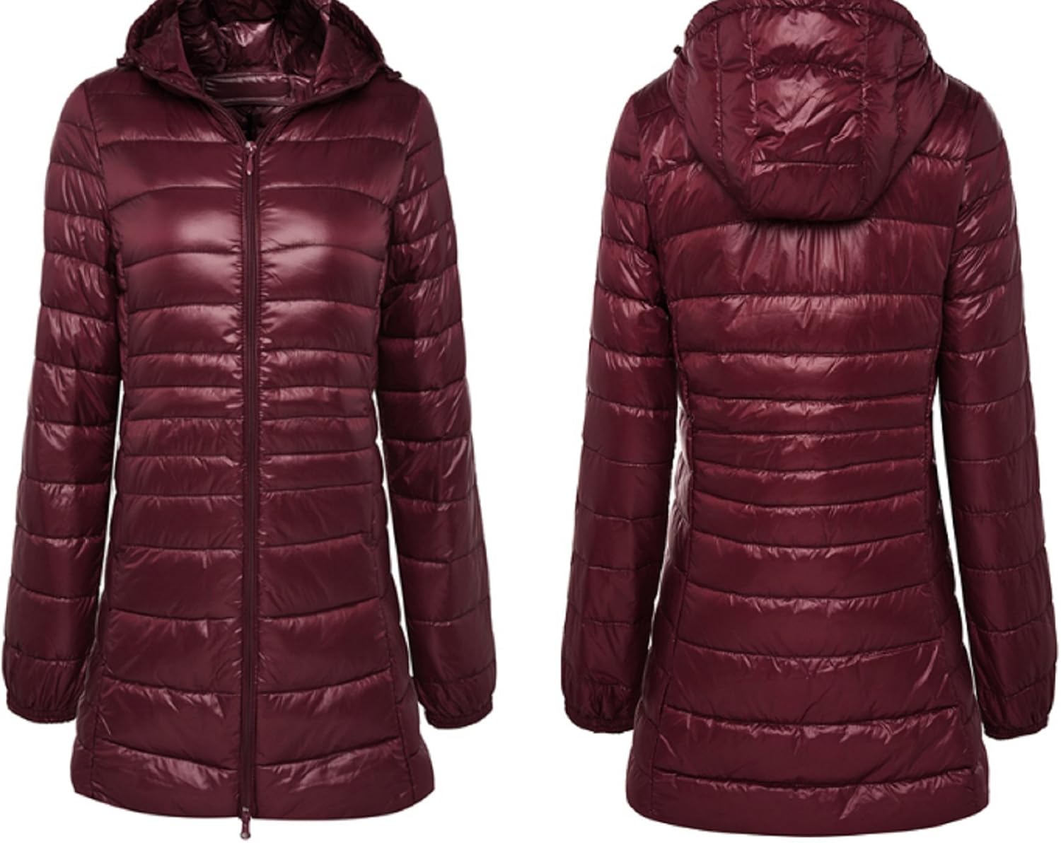 doudoune longue bordeaux femme