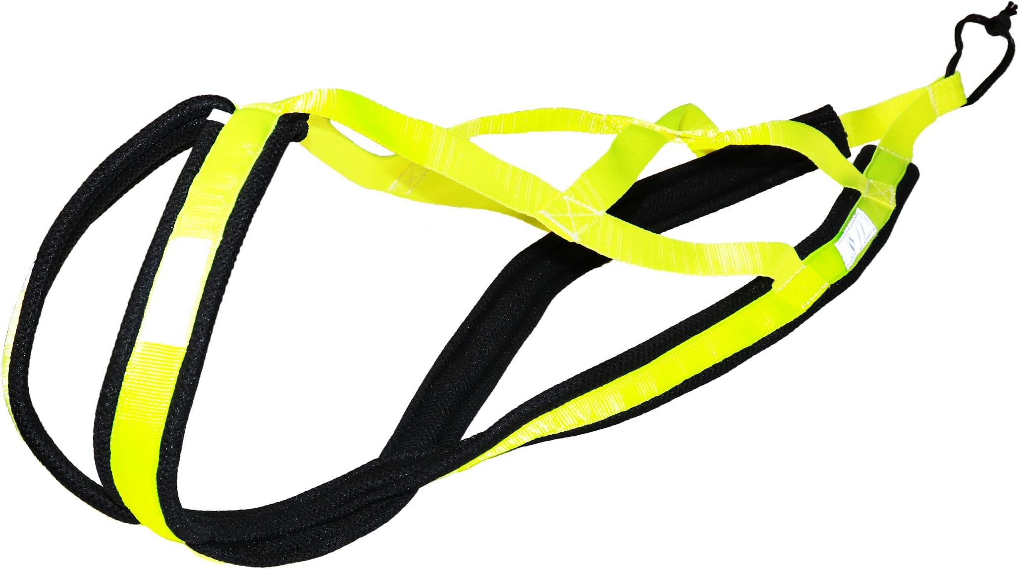 Weight Pulling Dog Harness, X-Back for Bike, Canicross, Sled, Joring, neon yellow