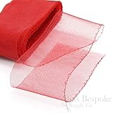 25 Yards of Soft Horsehair Braid with Gathering Thread 4" Wide, Bright Red