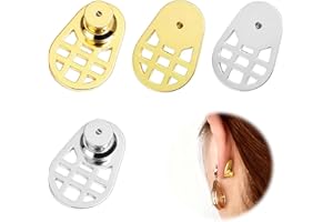 4PCS Large Earring Backs Lifters for Droopy Ears, Heavy Earring Support Backs and Locking Clutches for Heavy Earrings, Lockin