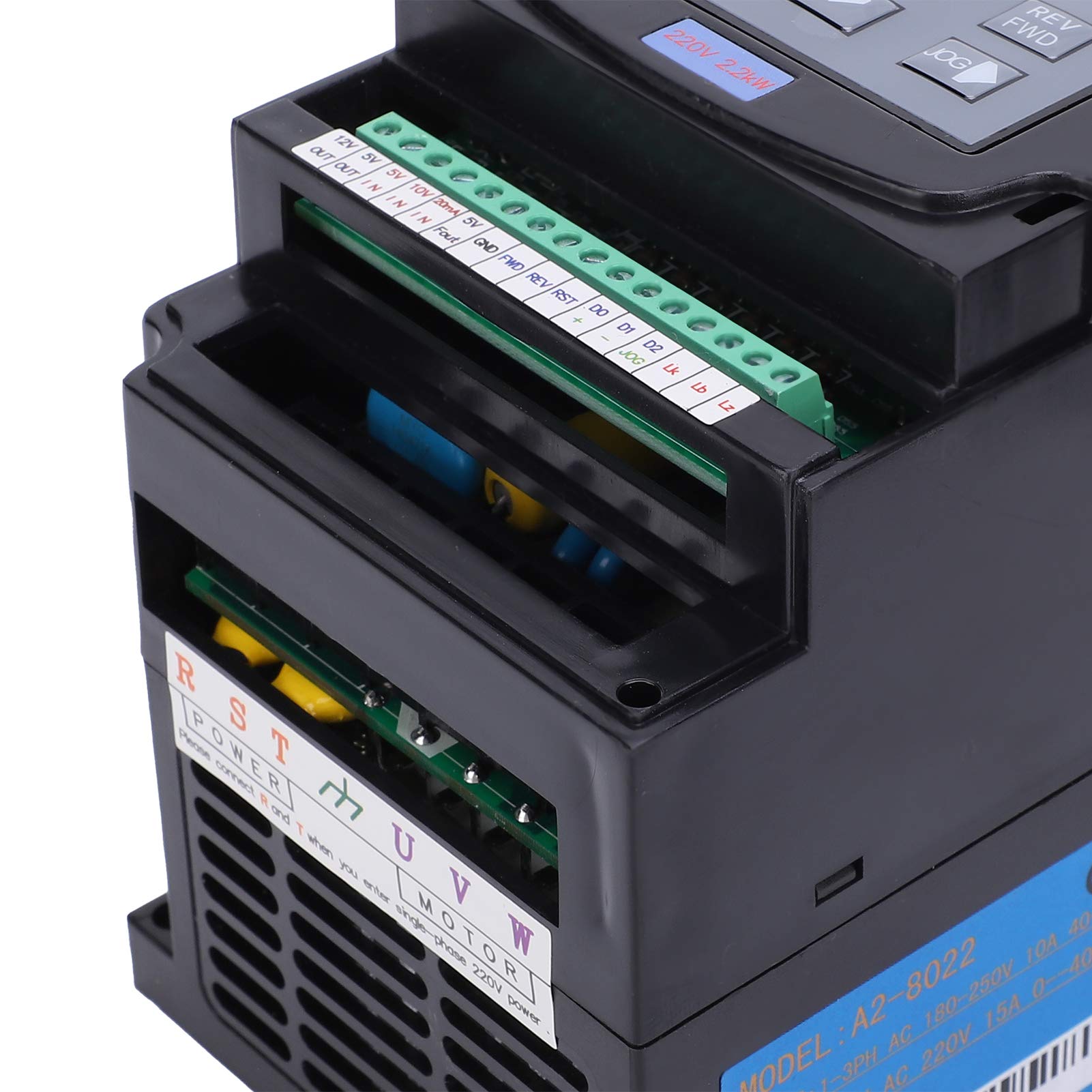 A2-8022 2.2KW Variable Frequency Inverter 1‑Phase/3‑Phase Input AC180‑250V 3‑Phase Output AC220V Speed Controller