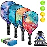 Oguka Pickleball Paddles, USAPA Approved Lightweight Pickleball Paddles Set of 4, 4 Pickleball Balls, 4 Cooling Towels& Bag, Premium Pickleball Rackets for Beginners & Pros