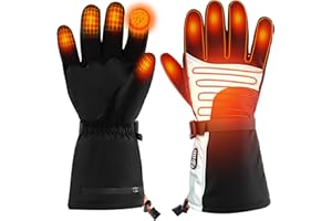 Heated Gloves for Women Men Waterproof Rechargeable, Medium Electric Heating Hand Warmers Cold Winter Gloves with Reflective 