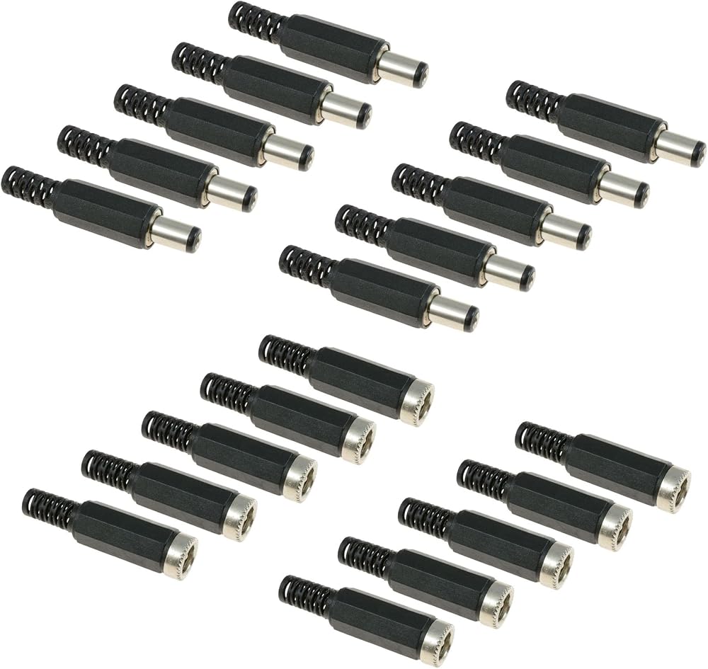 Switch Electronics 2.1mm x 5.5mm DC Power Plug Socket Jack Connector Pair 10