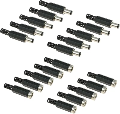 Switch Electronics 2.5mm x 5.5mm DC Power Plug Socket Jack Connector 10 Pairs
