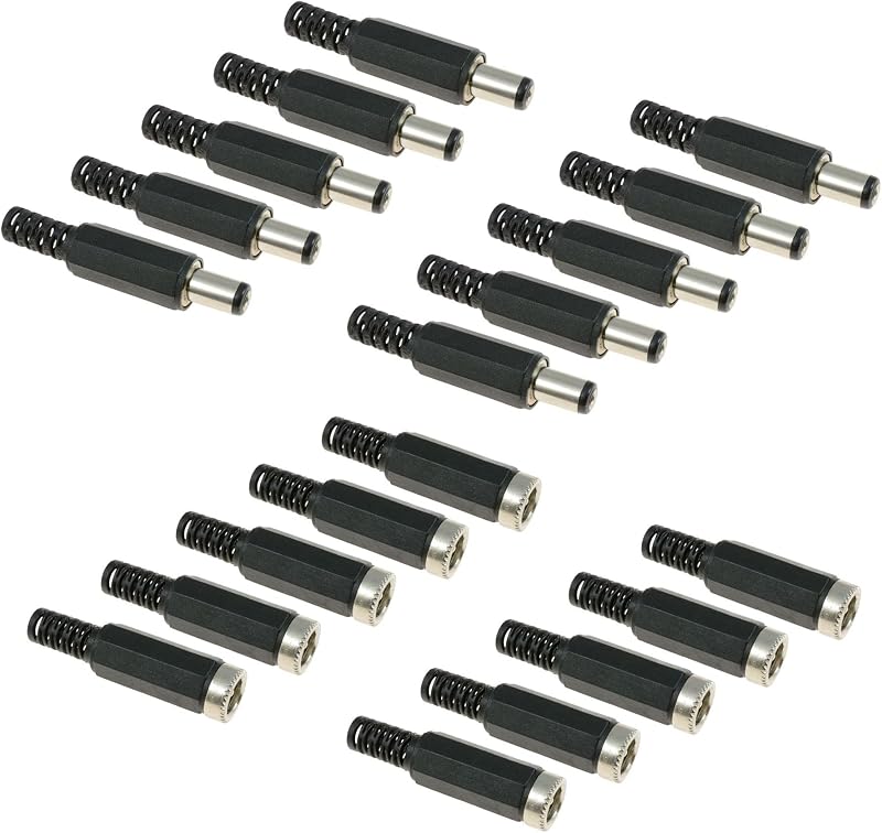 Switch Electronics 2.1mm x 5.5mm DC Power Plug Socket Jack Connector Pair 10