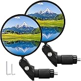 Handlebar Bike Mirrors, 2pcs Bicycle Rearview Mirror Set, Adjustable Handlebar Mounted Convex Mirror with Allen Wrench, for Mountain Road Bikes