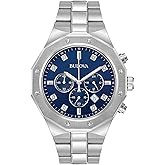 Bulova Men's Classic Diamond 6-Hand Chronograph Quartz Watch, Calendar Date, Luminous Markers, 100M Water Resistant, 44mm