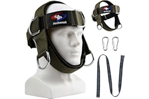 ARCHEREST Fitness Neck Head Harness Trainer, Adjustable Chin Strap and Head Harness Strength, Neoprene Neck Exerciser for Weight Lifting, Home and Gym Use