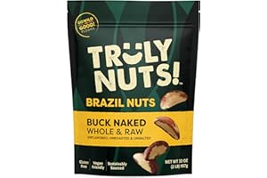 Truly Nuts! Buck Naked Whole Raw Brazil Nuts, Wild-Harvested, 2lb (32oz) - Unflavored, Unroasted, & Unsalted Brazil Nuts, Glu