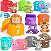 Oriate Sensory Toys for 1,2,3 Year Old Toddlers, 20Pcs Safari Zoo Animals Toys Montessori Counting, Matching & Sorting Fine M