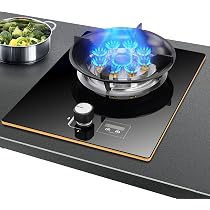 Amazon.com: Tempered Glass Gas Countertop Stove, Drop-in Gas Cooktop 1  Burner, Gas Stove Top for Home Kitchen Apartments Outdoor, Easy to Clean