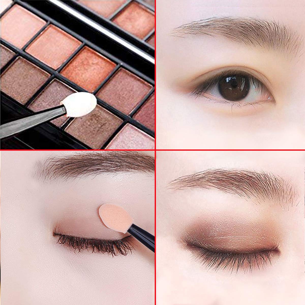 Akstore 100PCS Disposable Dual Sides Eye Shadow Sponge Applicator Eyeshadow Brushes Makeup Brush (Blue): Beauty
