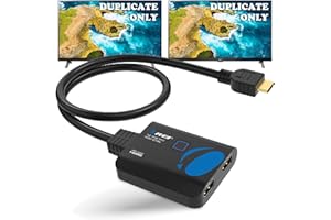 OREI 4K HDMI Splitter 1 in 2 Out - 1X2 HDMI Splitter for Dual Monitors Ultra HD 4K@30Hz with [ 2ft HDMI Cable ], 3D & 1080P Support for Xbox, PS4, Blu-ray, HDT, Will not Extend Display Screen