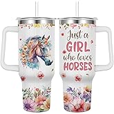 Caiibaoob Horse Gift: 40oz Insulated Stainless Steel Travel Mug with Handle