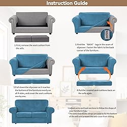 WEERRW Velvet Couch Covers for 2 Cushion Couch Sofa
