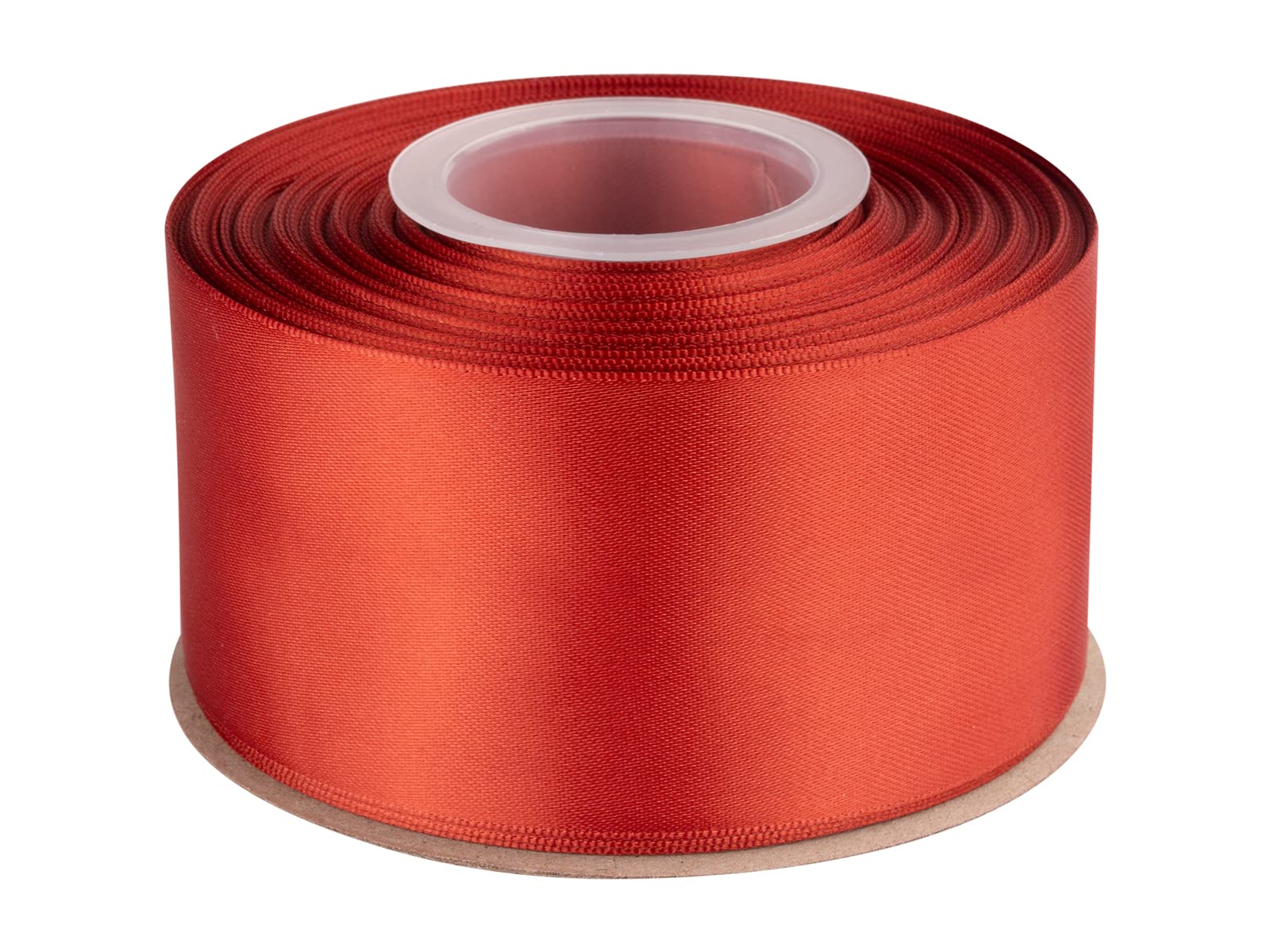 Double Faced Satin Ribbon, 50mm X 22M, Solid Polyester Craft Ribbon, Perfect for Gift Wrapping, Crafts, Wedding Party Ceremony Decoration, Floral Arrangement, Sewing (Rust)