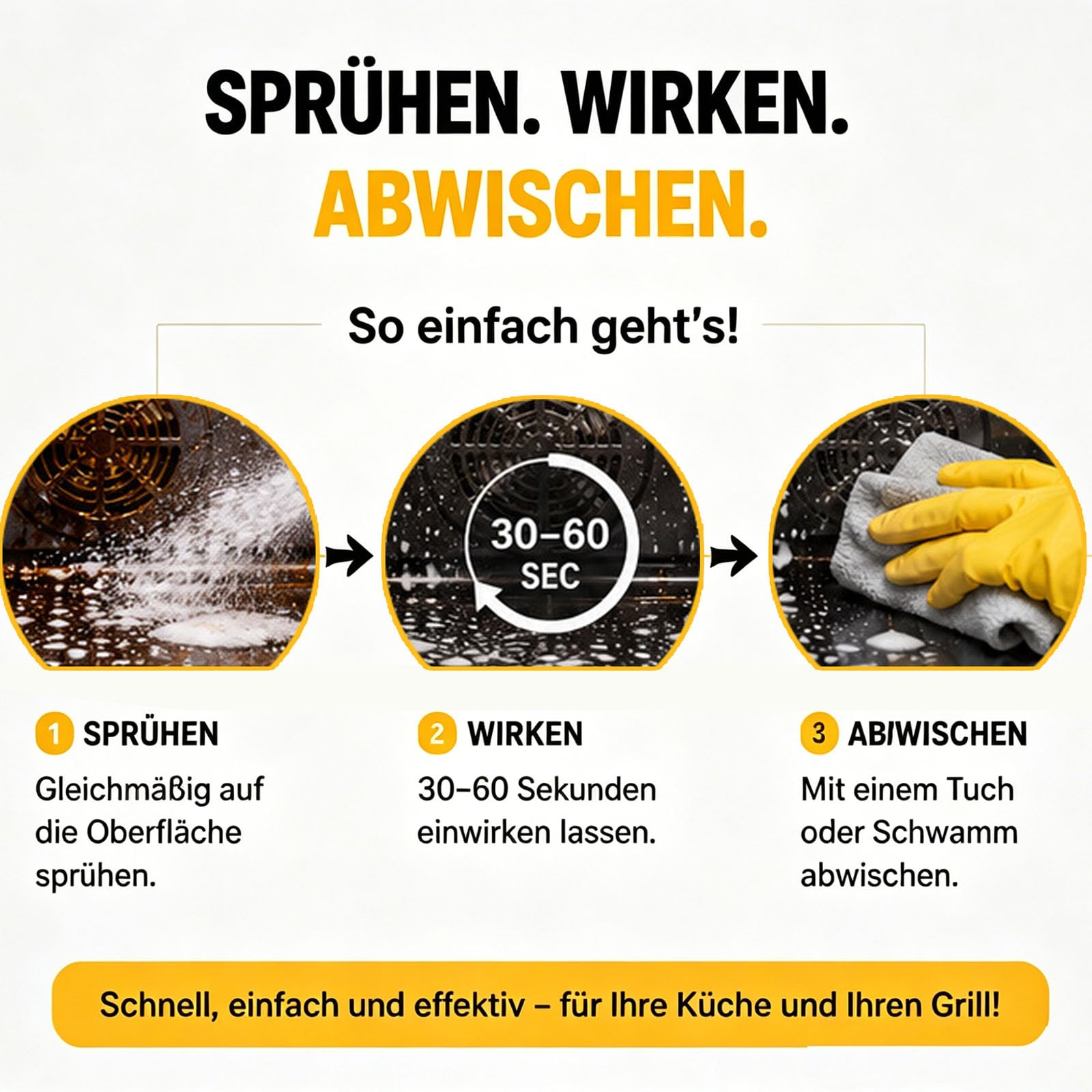 120ML Grillreiniger Extra Stark, Backofenreiniger & KüChenreiniger, Gegen Eingebranntes Fett & öL, Backofen Herdplatte Grill (2PCS) 5
