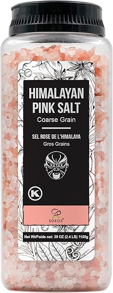 SOEOS HIMALAYAN SALT, COARSE GRAIN, 39OZ (2.4 POUND),...