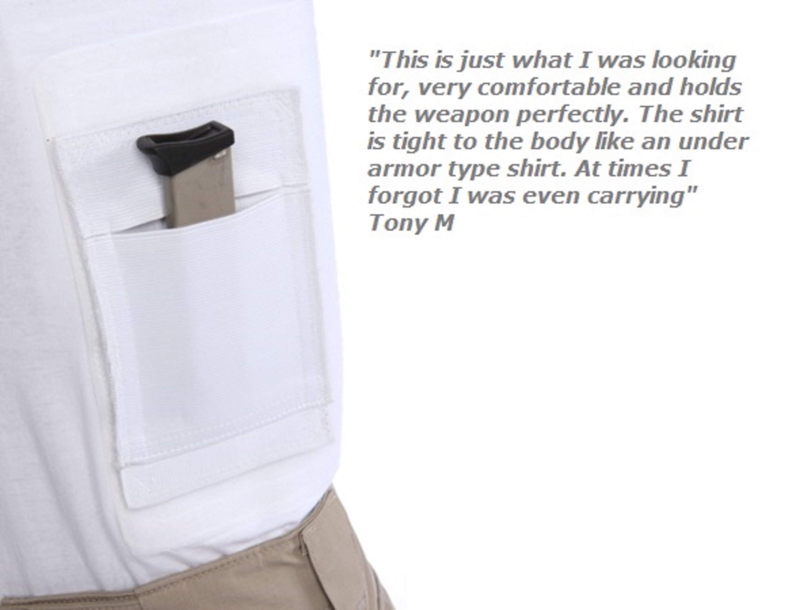 Packin Tee Holster Crew Neck Shirt / Shoulder Holster, Concealed Gun