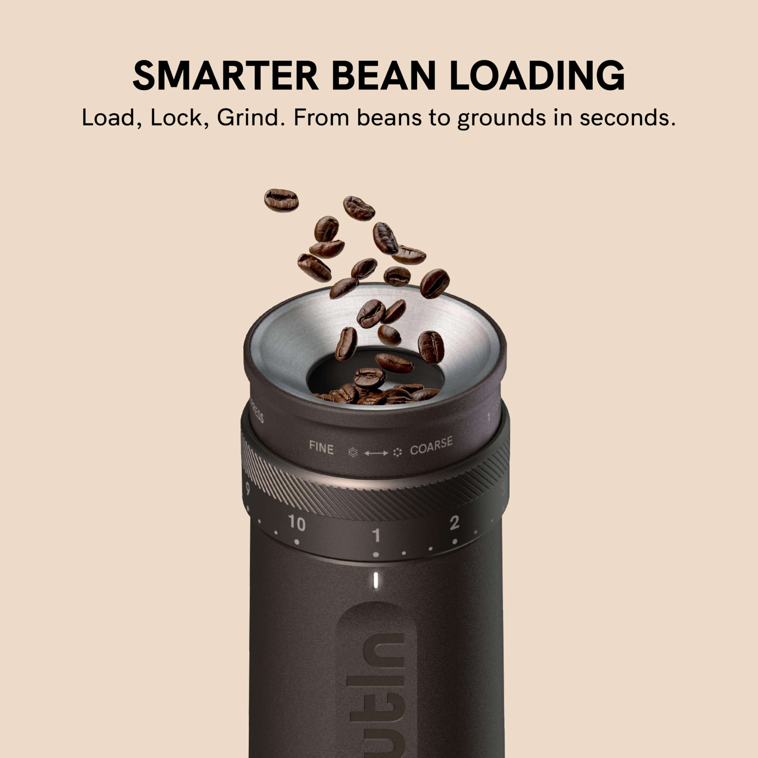 OutIn Fino Tragbare Elektrische Kaffeemühle Kegelmahlwerk - 28 Externe Mahlstufen, 7-Stern-Edelstahlkonus & Ein-Knopf-Bedienung, Kompakte Kaffeemühle Espresso mit Schnellladung, für Reise & Haushalt 4