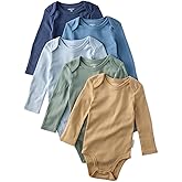 Butterblu Blake 5-Pack Long Sleeve Bodysuits 100% Organic Cotton Baby Boys & Girls