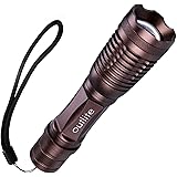 Outlite E6 High Powered Tactical Flashlight with 2pcs Rechargeable 18650 Battery and DC Charger, Ultra Bright LED Handheld Flashlight, 5 Light Modes Lantern Torch - Adjustable Focus Taclight