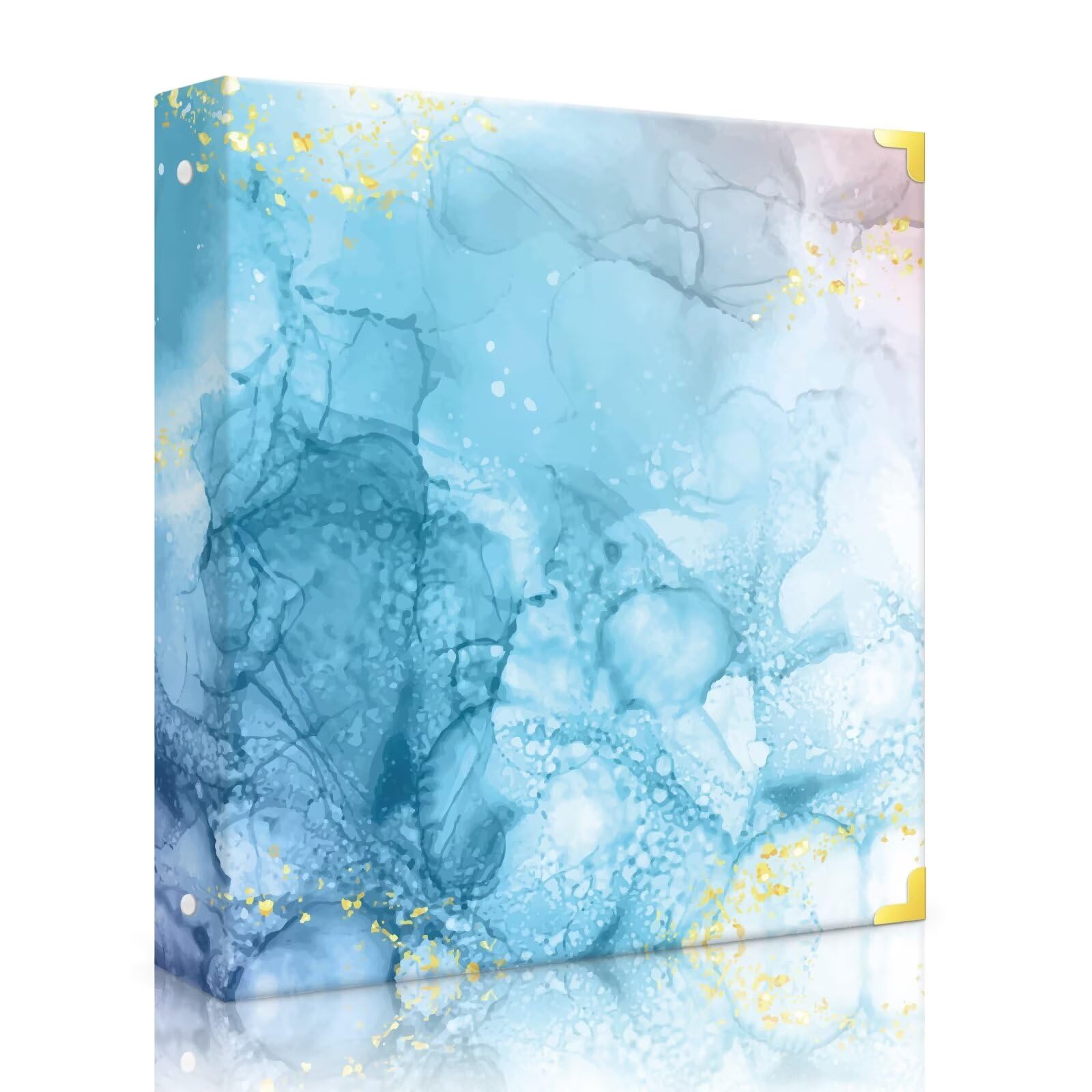 Photo 1 of Stylish 3 Ring Binder 1 Inch,Cute Three Ring Binder Organizer for Letter-Size Paper, 1 Inch Binder with Dividers and Labels, Premium Hardcover for Home, School, Office (Blue Marble)