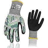 Graloky Safety Work Gloves, Impact Gloves for Men Women, Cut Resistant Non-Slip Heavy Duty Gloves with Nitrile Grip, Touch Screen Glove with Impact Protection for Mechanic Construction, Small, Camo