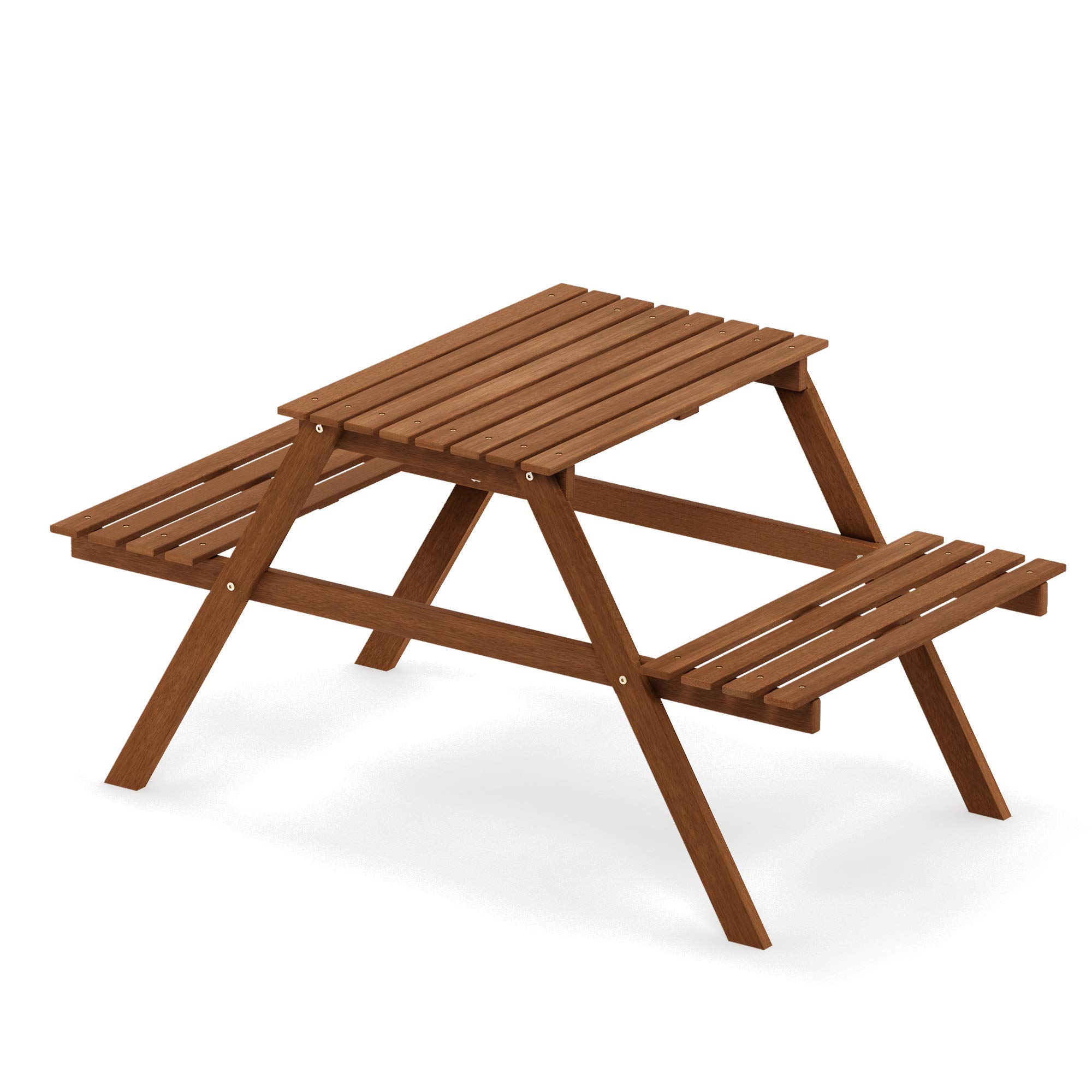 Furinno TIOMAN Outdoor Dining Set, Kids Picnic Bistro Set in Teak Oil, for Patio, Garden, Porch, Natural